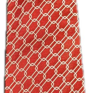 Ermenegildo Zegna Elegant Red and White Geometric Men's Tie